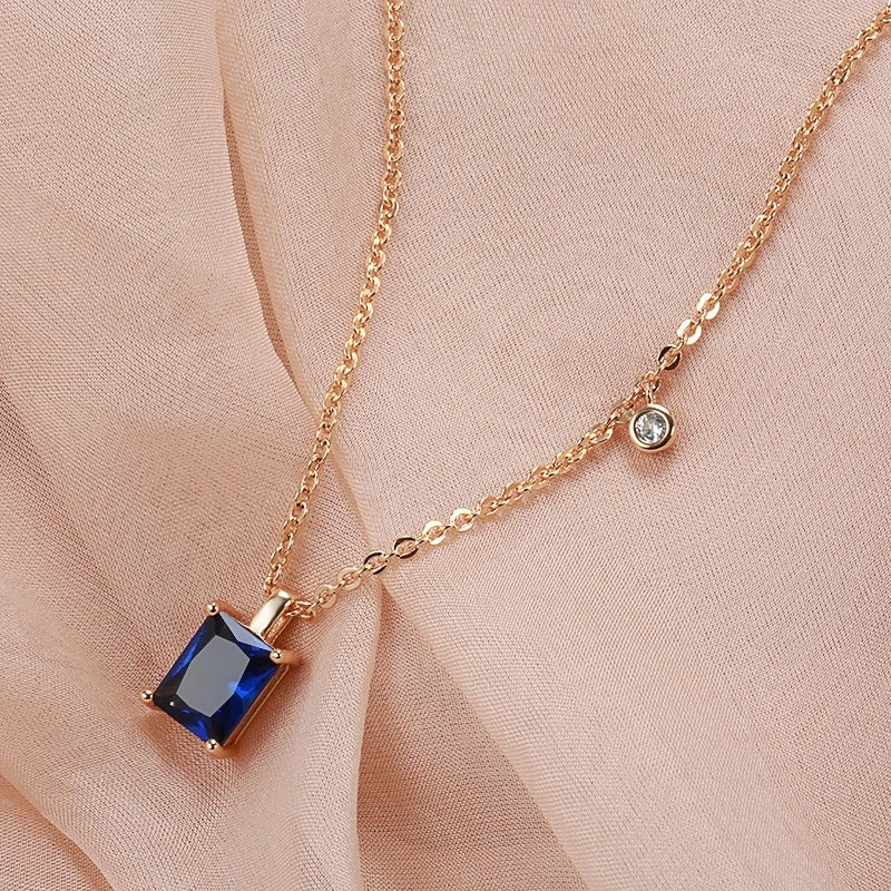 GOLDEN BLUE STONE NECKLACE