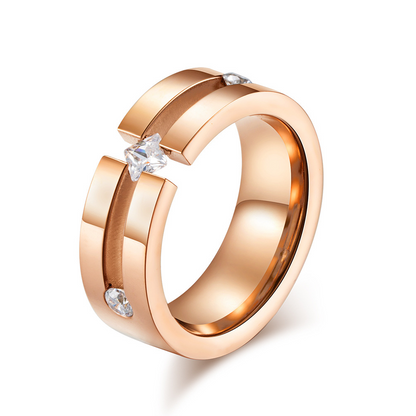 WIDE SPARKLE BAND RING