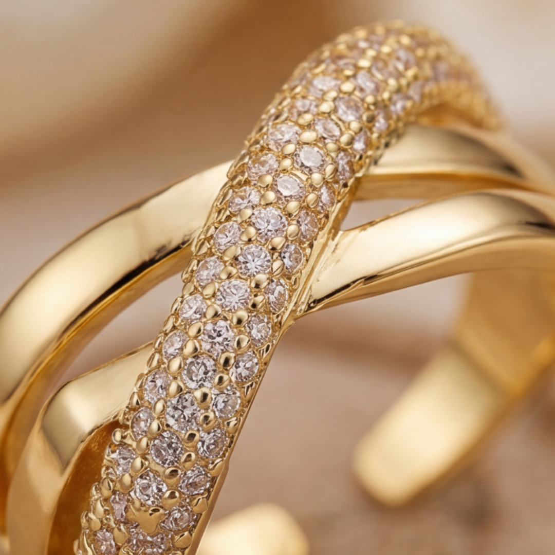 GOLDEN LEAF SPARKLE RING
