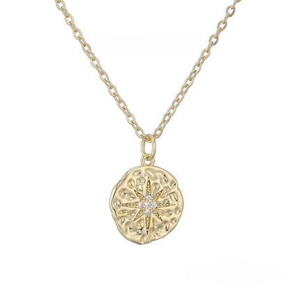 GOLDEN RELIEF PENDANT NECKLACE