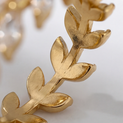 GOLDEN LEAF SPARKLE RING