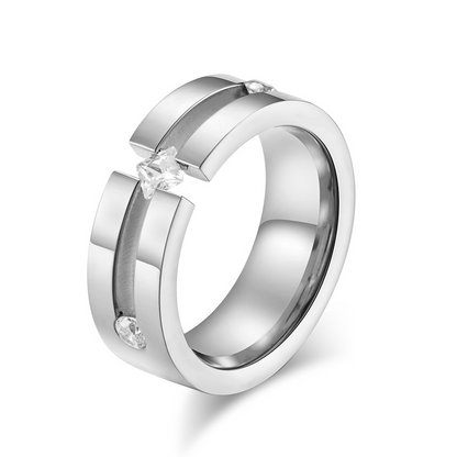 WIDE SPARKLE BAND RING