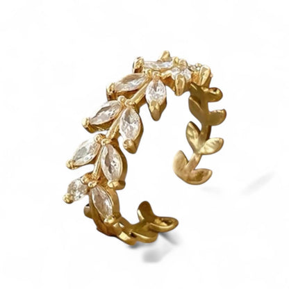 GOLDEN LEAF SPARKLE RING