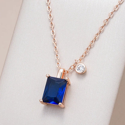 GOLDEN BLUE STONE NECKLACE
