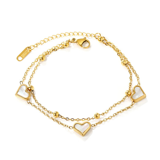 DOUBLE HEART CHAIN BRACELET