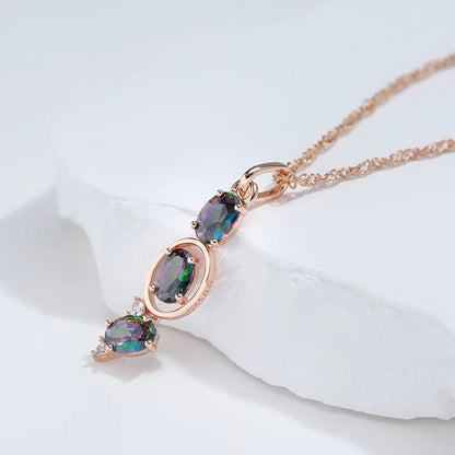ROSE GOLD BLUE STONE NECKLACE