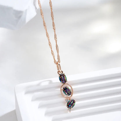 ROSE GOLD BLUE STONE NECKLACE