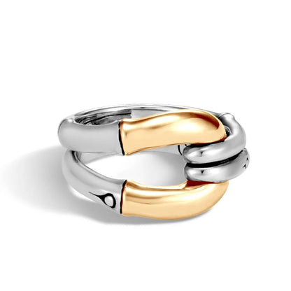 DUAL TONE CHAIN DETAIL RING