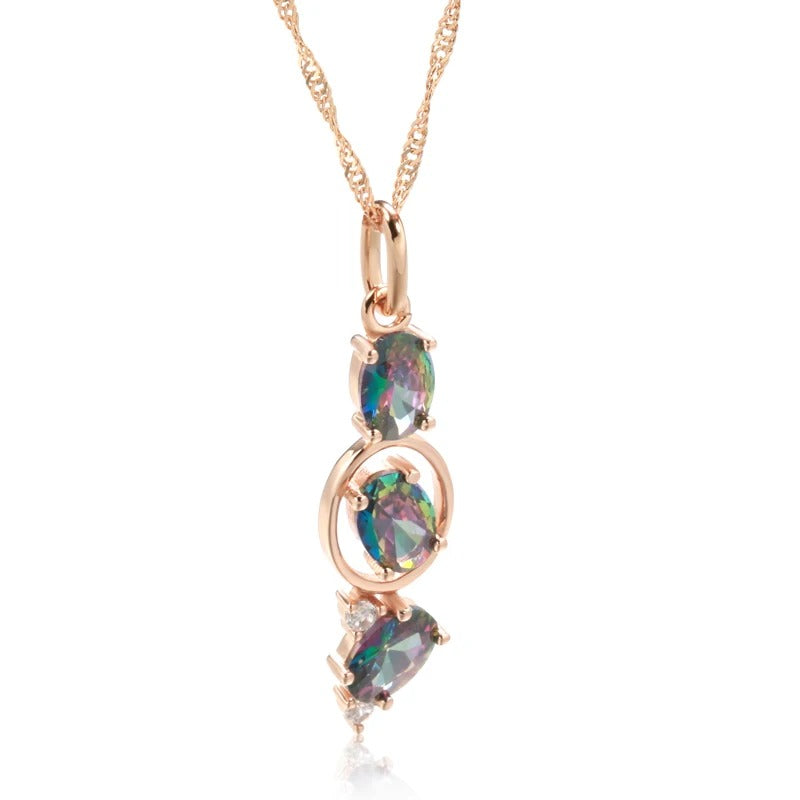 ROSE GOLD BLUE STONE NECKLACE