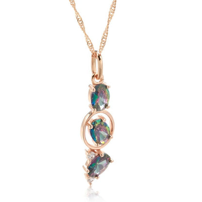 ROSE GOLD BLUE STONE NECKLACE