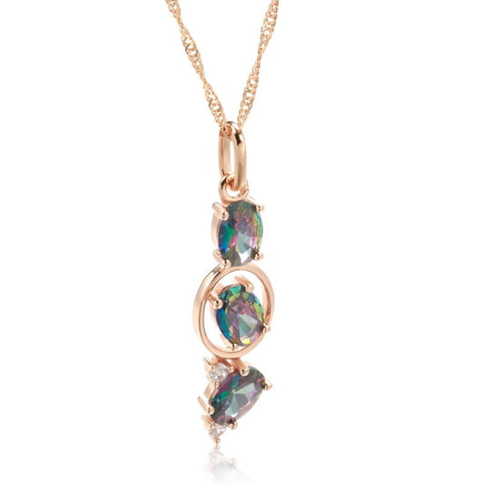 ROSE GOLD BLUE STONE NECKLACE