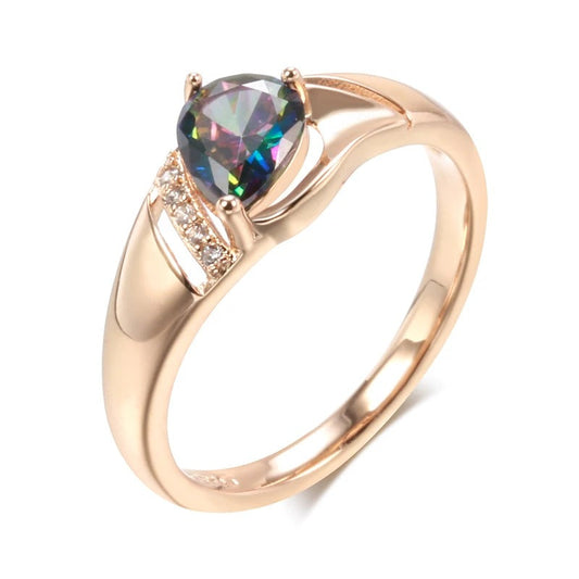 ROSE GOLD COLOURED STONE RING