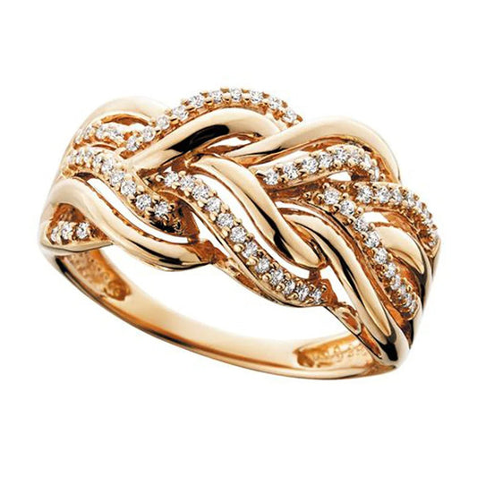 ROSE GOLD BRAIDED SPARKLE RING