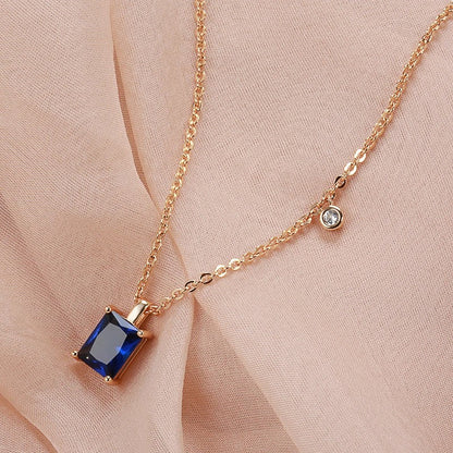 GOLDEN BLUE STONE NECKLACE